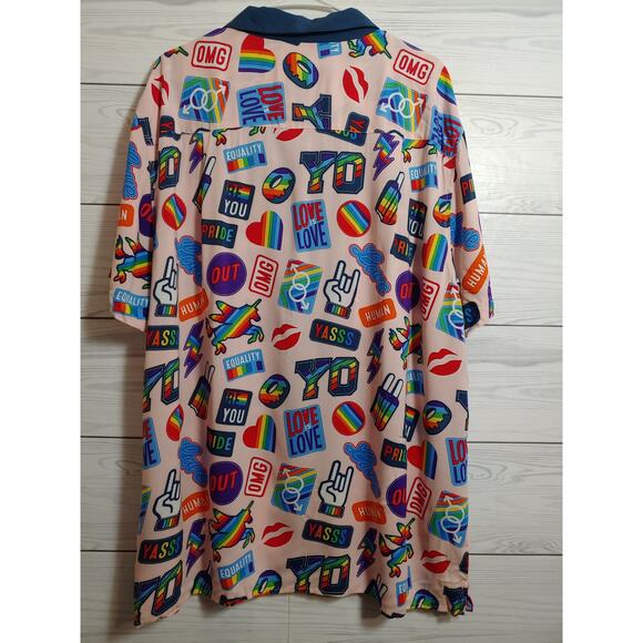 NWOT Mens Trinty Collective Pride Button Front szxxl - Picture 4 of 4